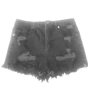 Mossimo Black High Rise Ripped Shorts